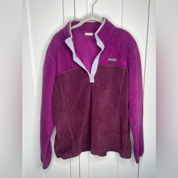 Columbia Colorblock 1/4 Snap Fleece Pullover Sweater Women’s Size XL - Picture 1 of 6